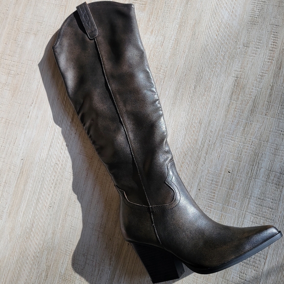 The Knee High Western Boots OASIS SOCIETY Dark Brown - Picture 7 of 10